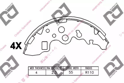 Комлект тормозных накладок DJ PARTS BS1291